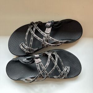 Women's Black and Gray Sandals